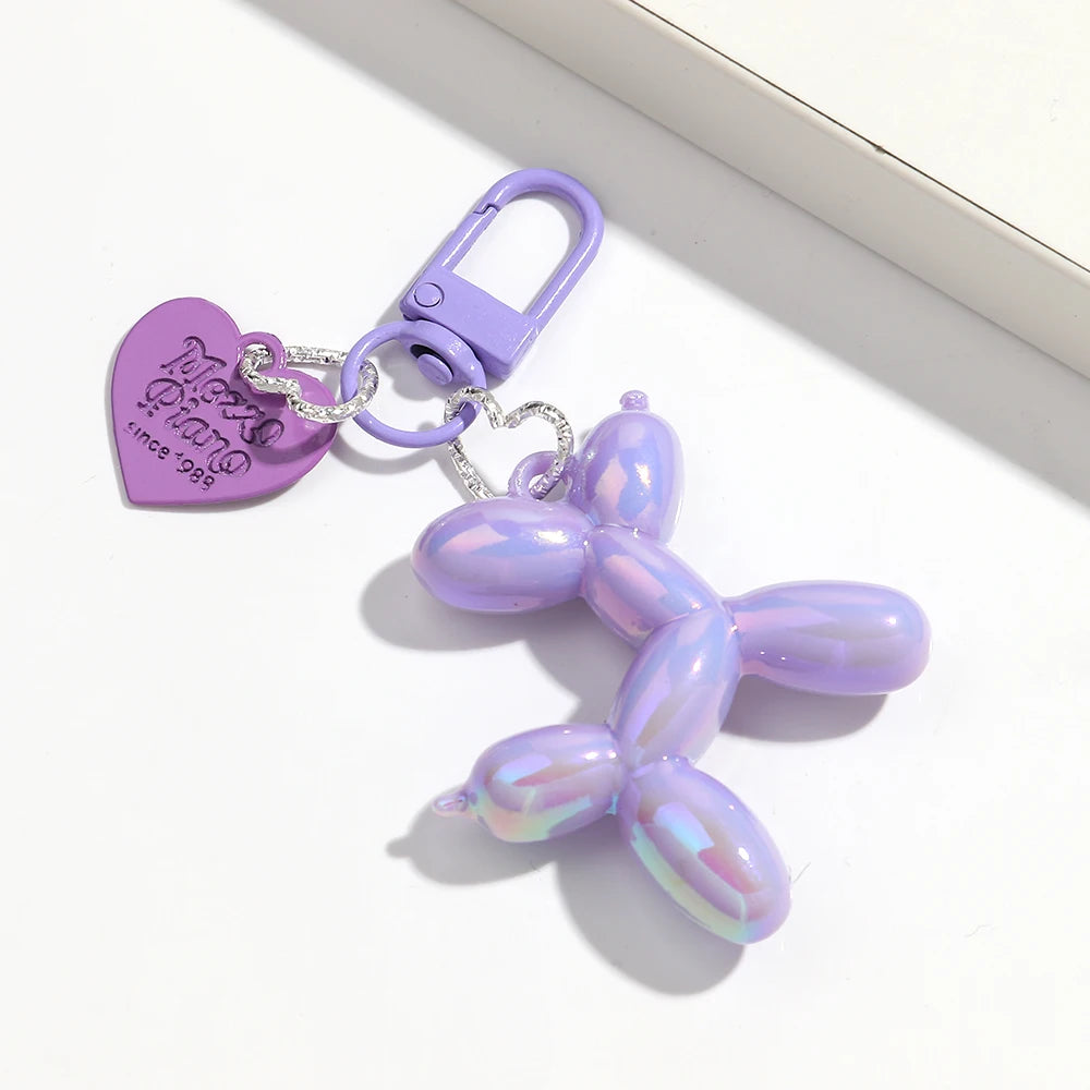 Balloon Dog Heart Keychain