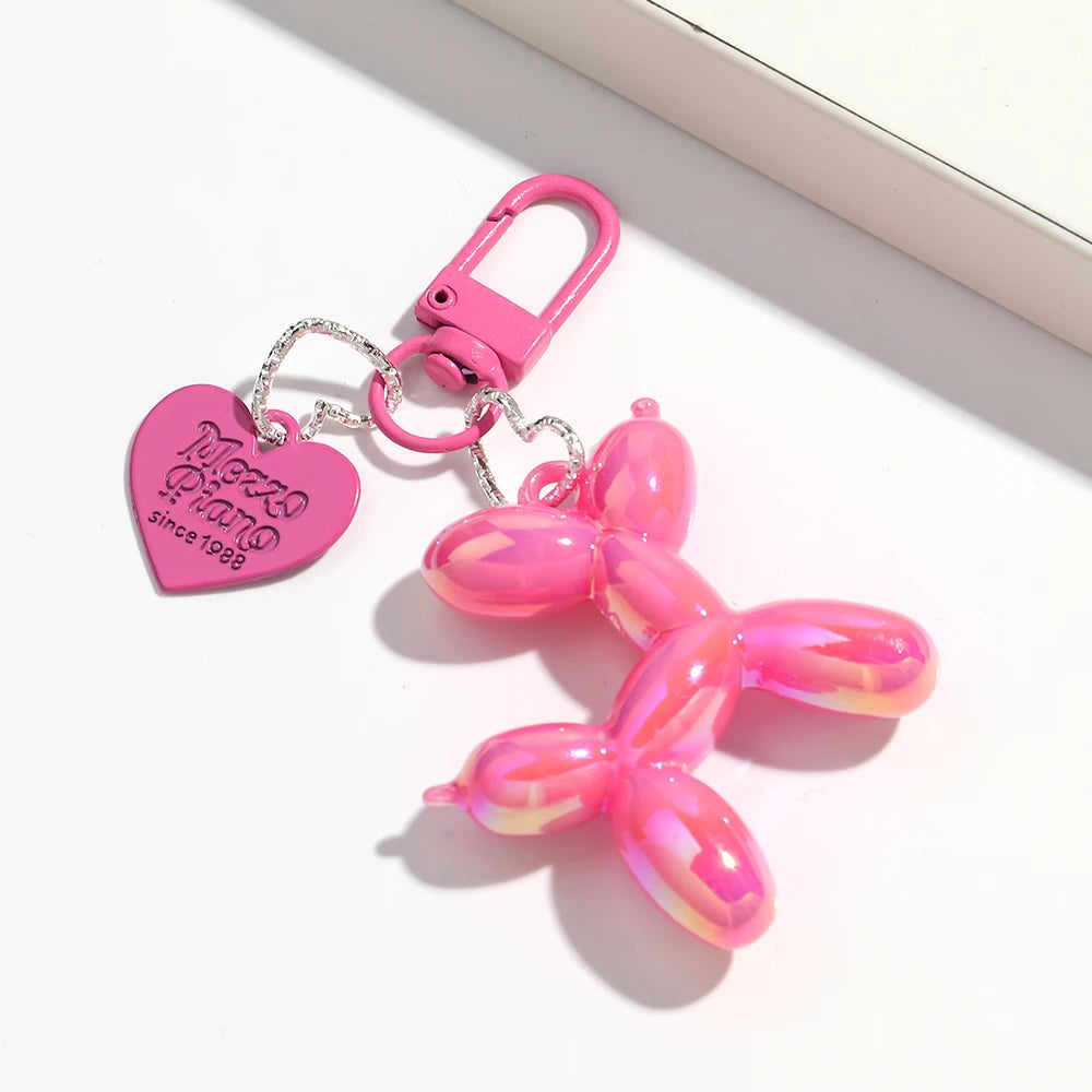 Balloon Dog Heart Keychain