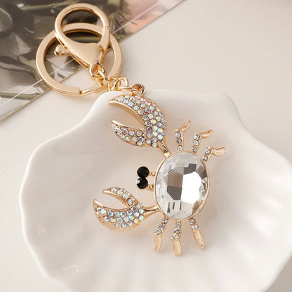 Large Sparkling Crystal Crab Keychain