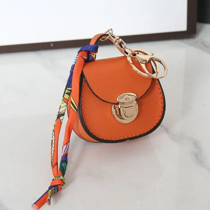 Mini Leather Coin Purse Keychain
