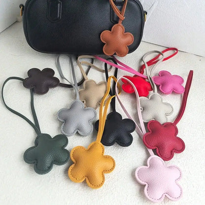 Leather Flower Keychain