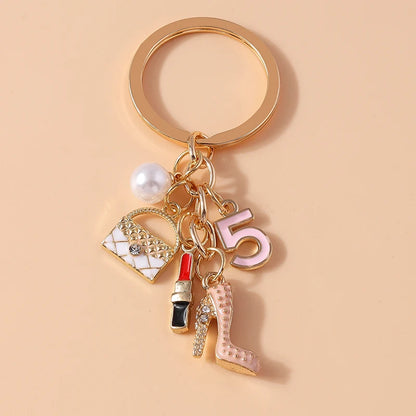 Mini High Heel & Lipstick Charm Keychain