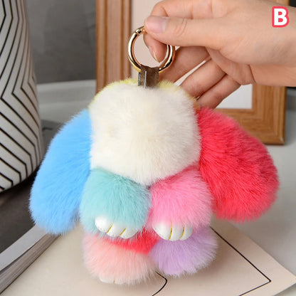 Plush Fur Bunny Keychain