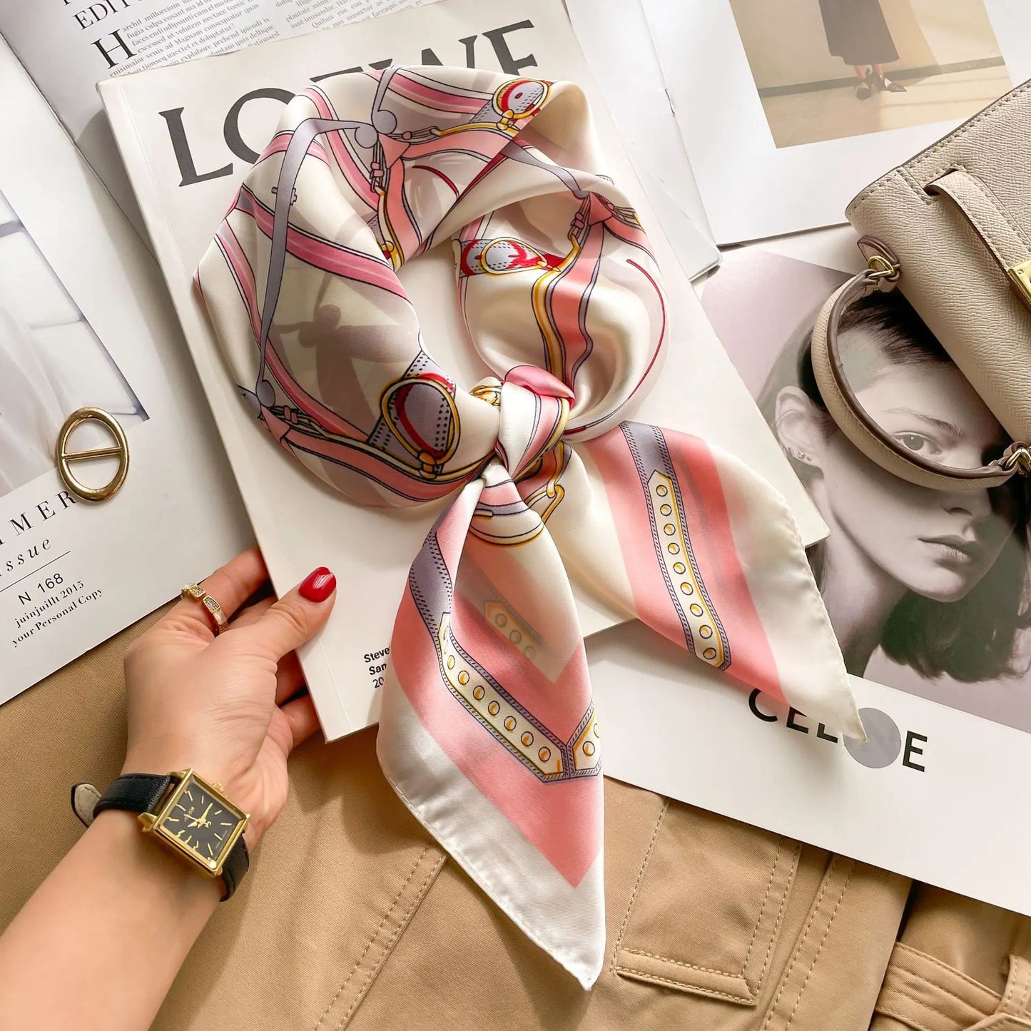Floral Silk Square Scarf
