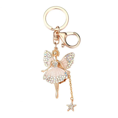 Flower Fairy Rhinestone Keychain