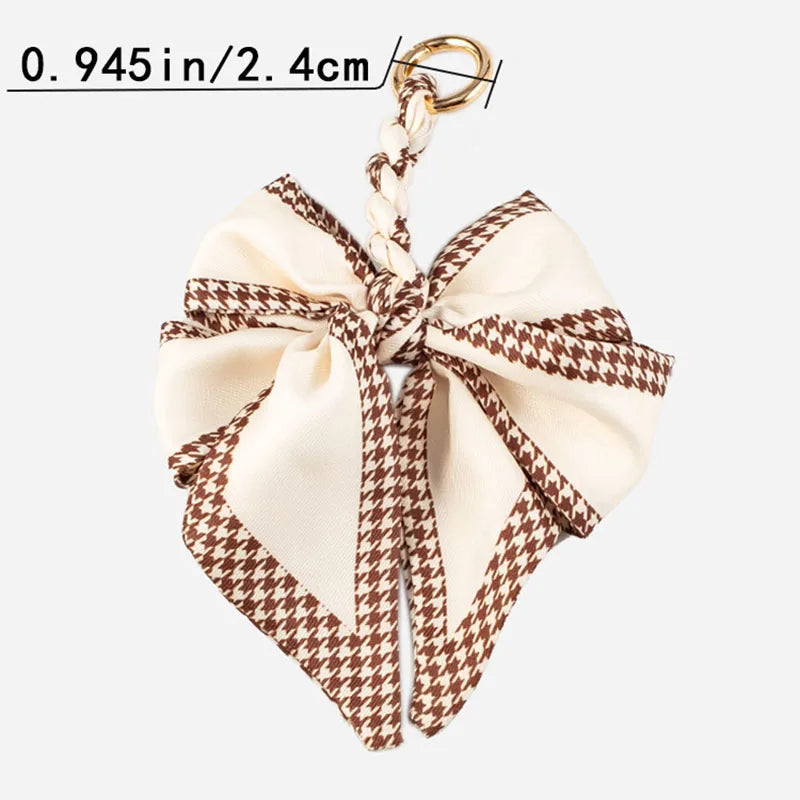 Hand-Woven Silk Bow Keychain