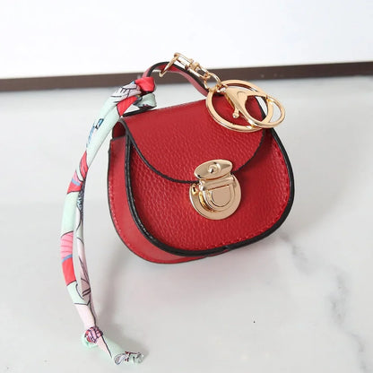 Mini Leather Coin Purse Keychain