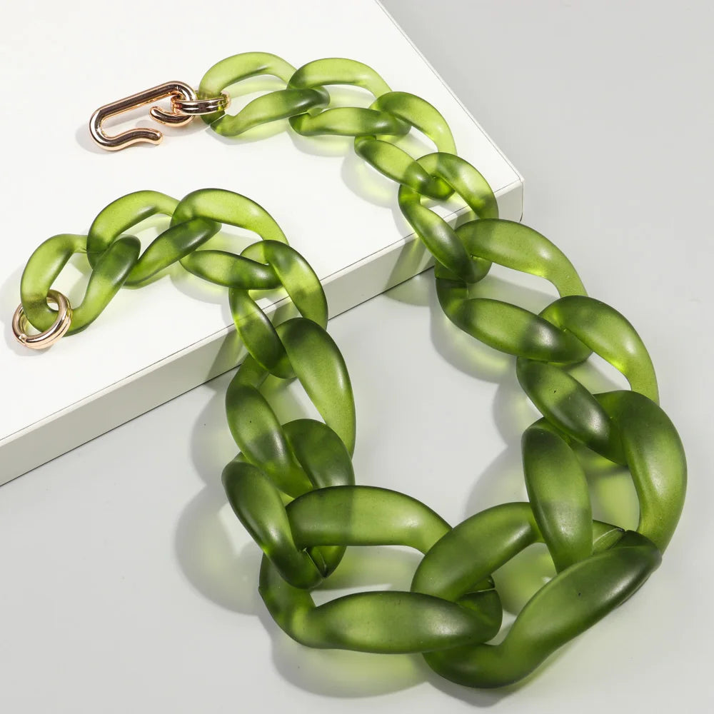 Matte Colorful Acrylic Big Chunky Chain