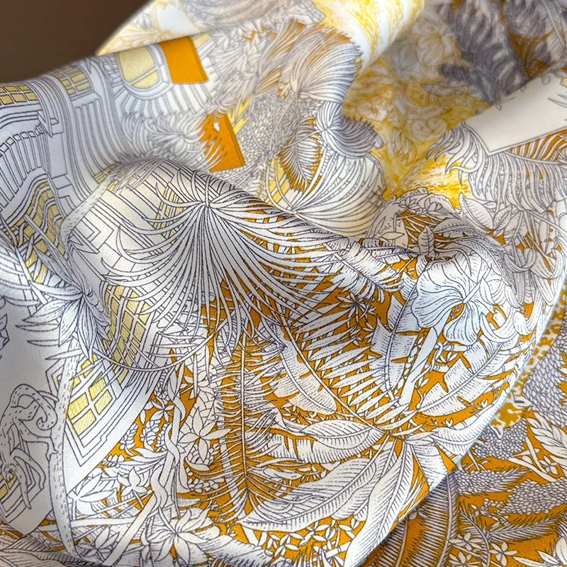 Floral Square Silk Scarf