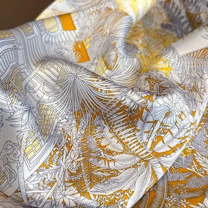 Floral Square Silk Scarf