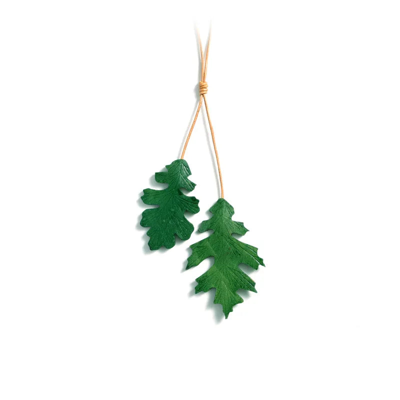 Rustic Leather Maple Leaf Bag Charm