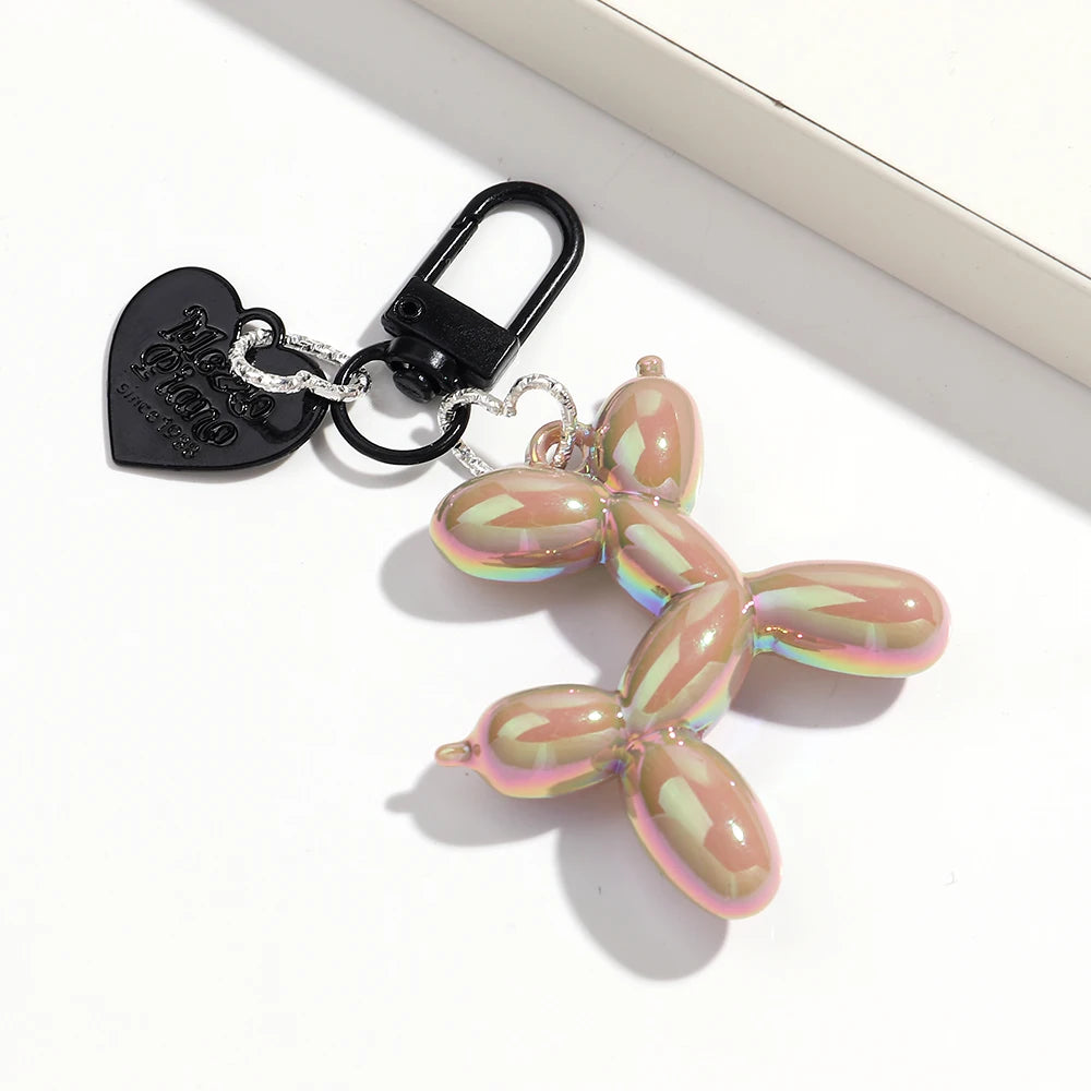 Balloon Dog Heart Keychain