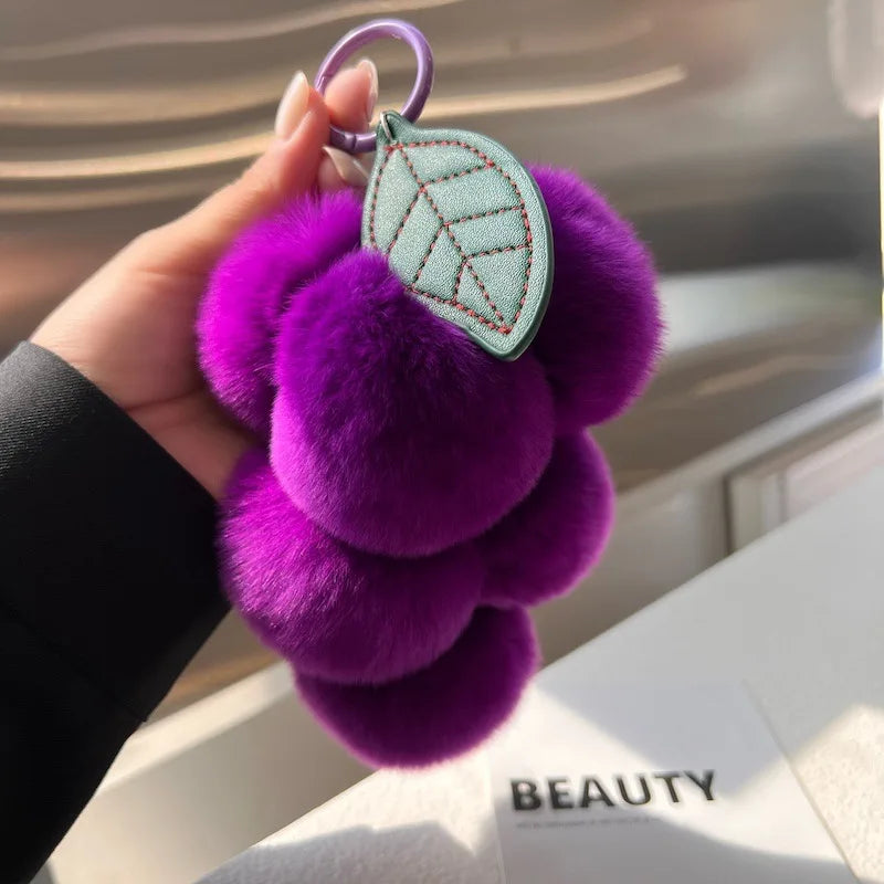 Plush Peach Keychain