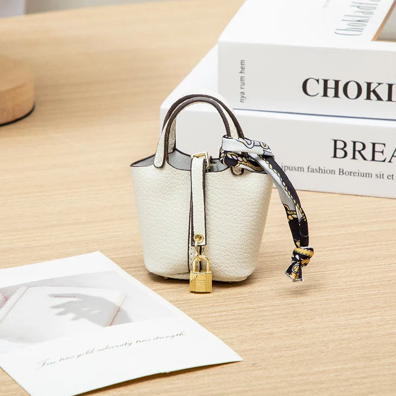 Mini Leather Hand Bag Charm