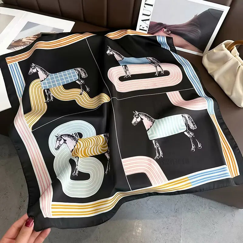 Luxury Silk Satin Horse Scarf