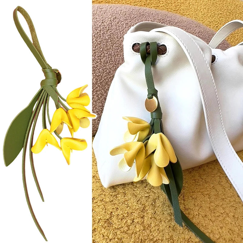 Osmanthus Leaf Leather Keychain