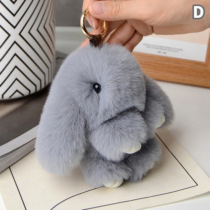 Plush Fur Bunny Keychain