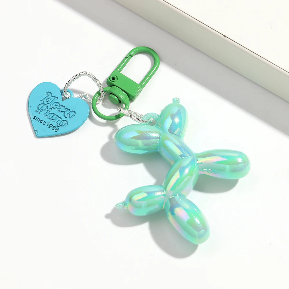 Balloon Dog Heart Keychain