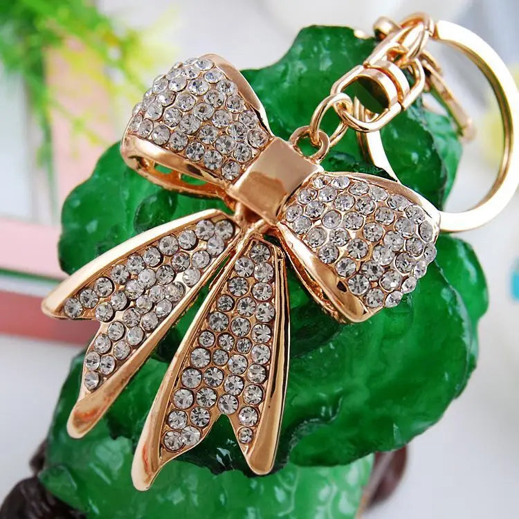 Sparkling Bow Charm Keychain
