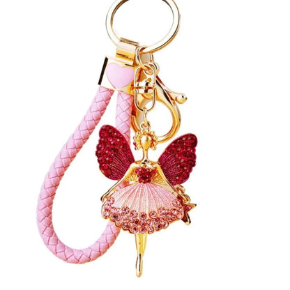 Ballet Rhinestone Purse Key Chain
