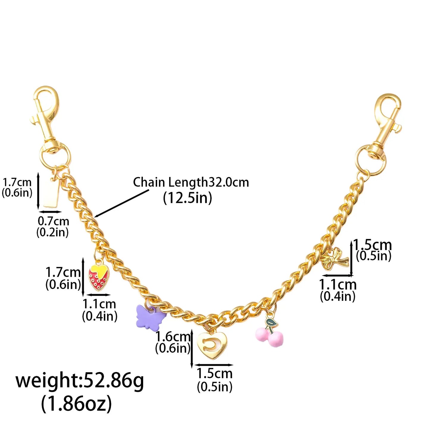 Strawberry Cherry Bag Chain Charm