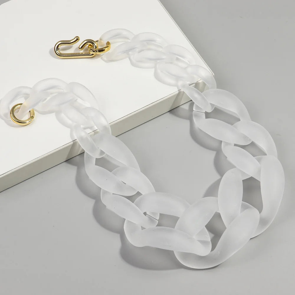 Matte Colorful Acrylic Big Chunky Chain