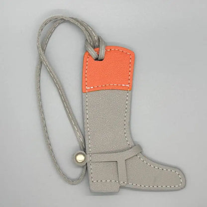 Color-Block Leather Boot Bag Charm