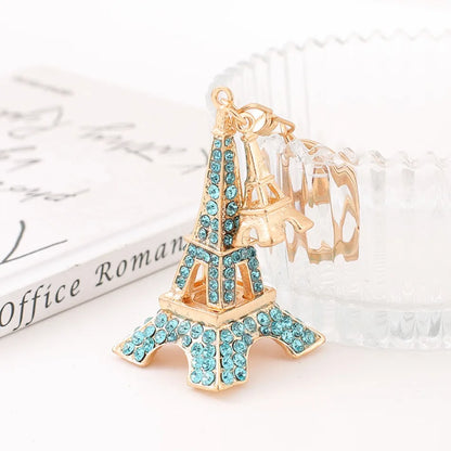Rhinestone Tower Car Keychain