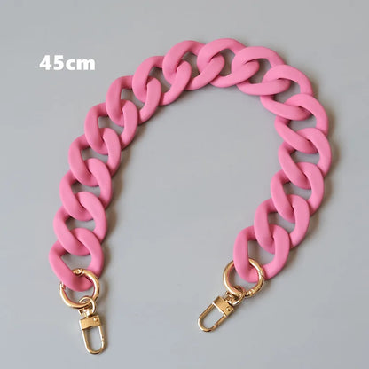 Candy Pink Resin Chain Frosted Purse Chain
