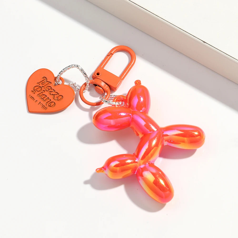 Balloon Dog Heart Keychain