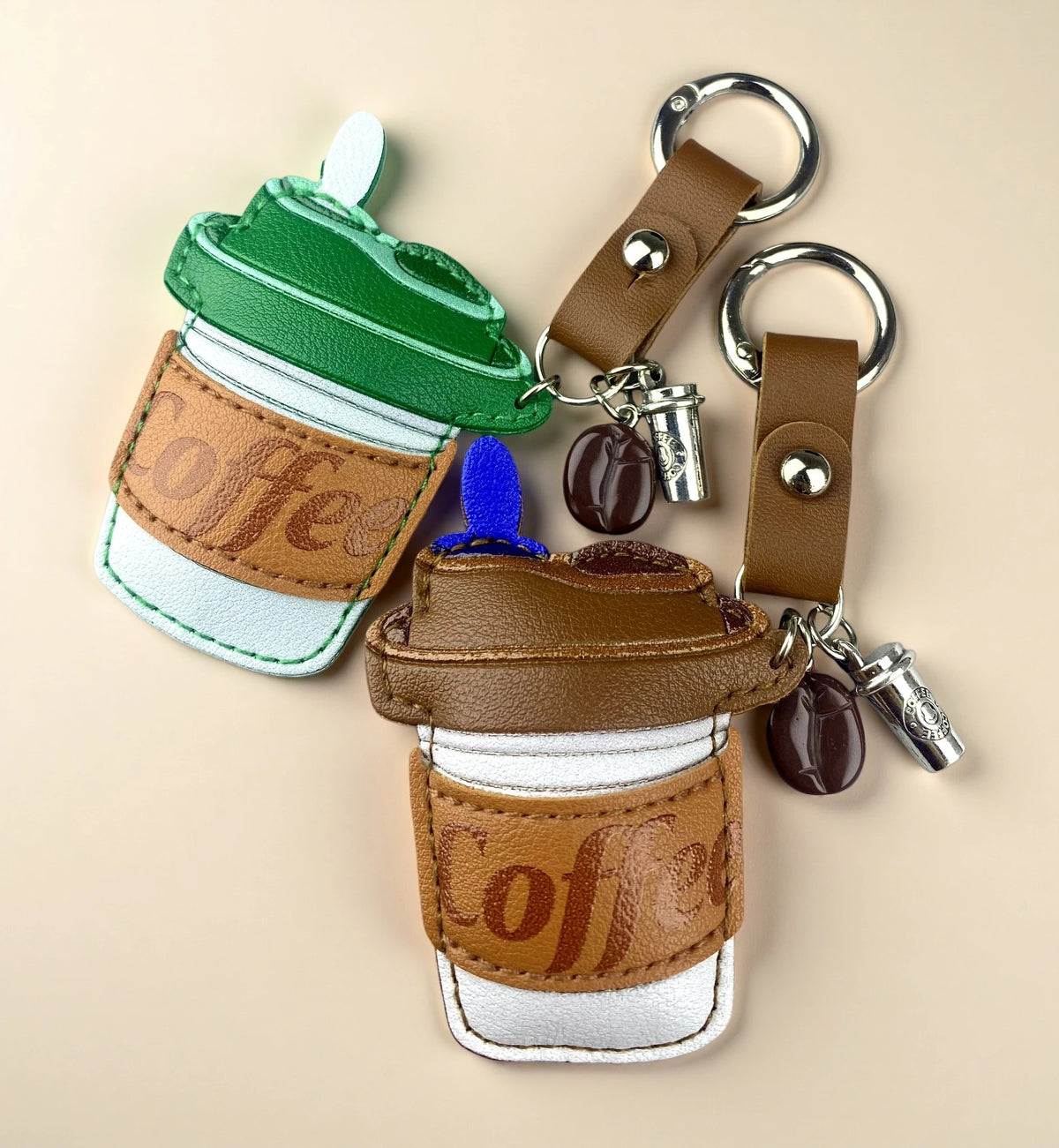 Coffee Cup Keychain & Bag Charm Set