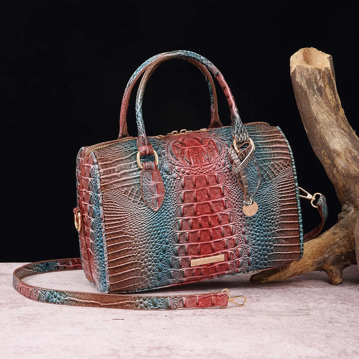 Crocodile Top-Handle Tote Bag