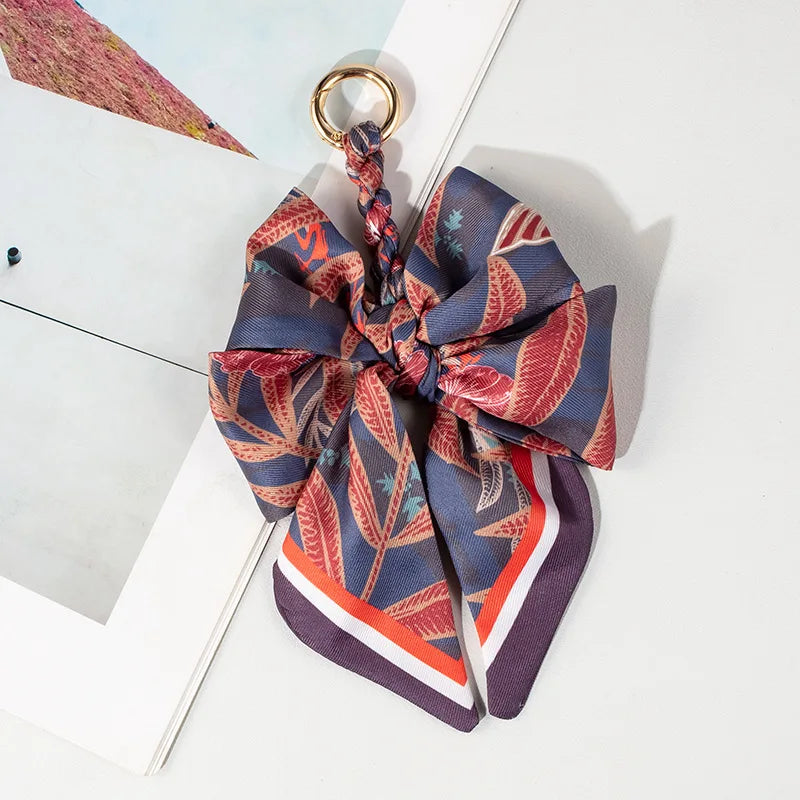 Hand-Woven Silk Bow Keychain