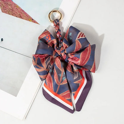 Hand-Woven Silk Bow Keychain