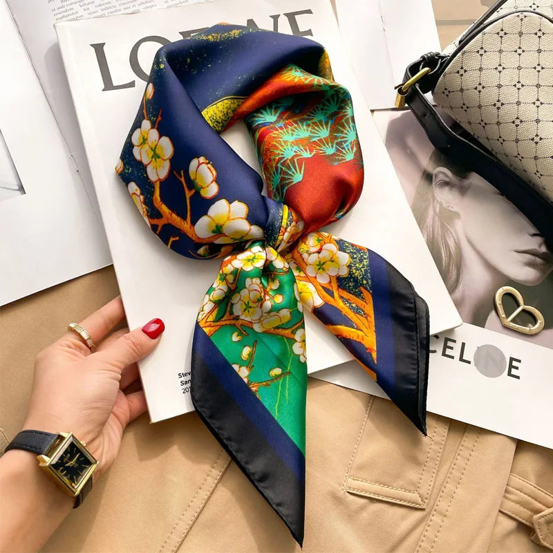 Floral Silk Square Scarf