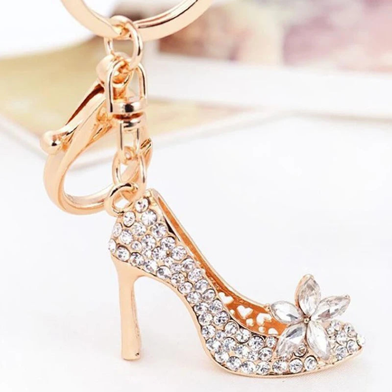 Rhinestone High Heel Shoe Keychain